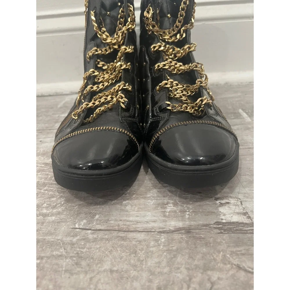 Michael Kors Urban Chain Sport Luxe High-Top Sneaker Women SZ 10M Black Quilted